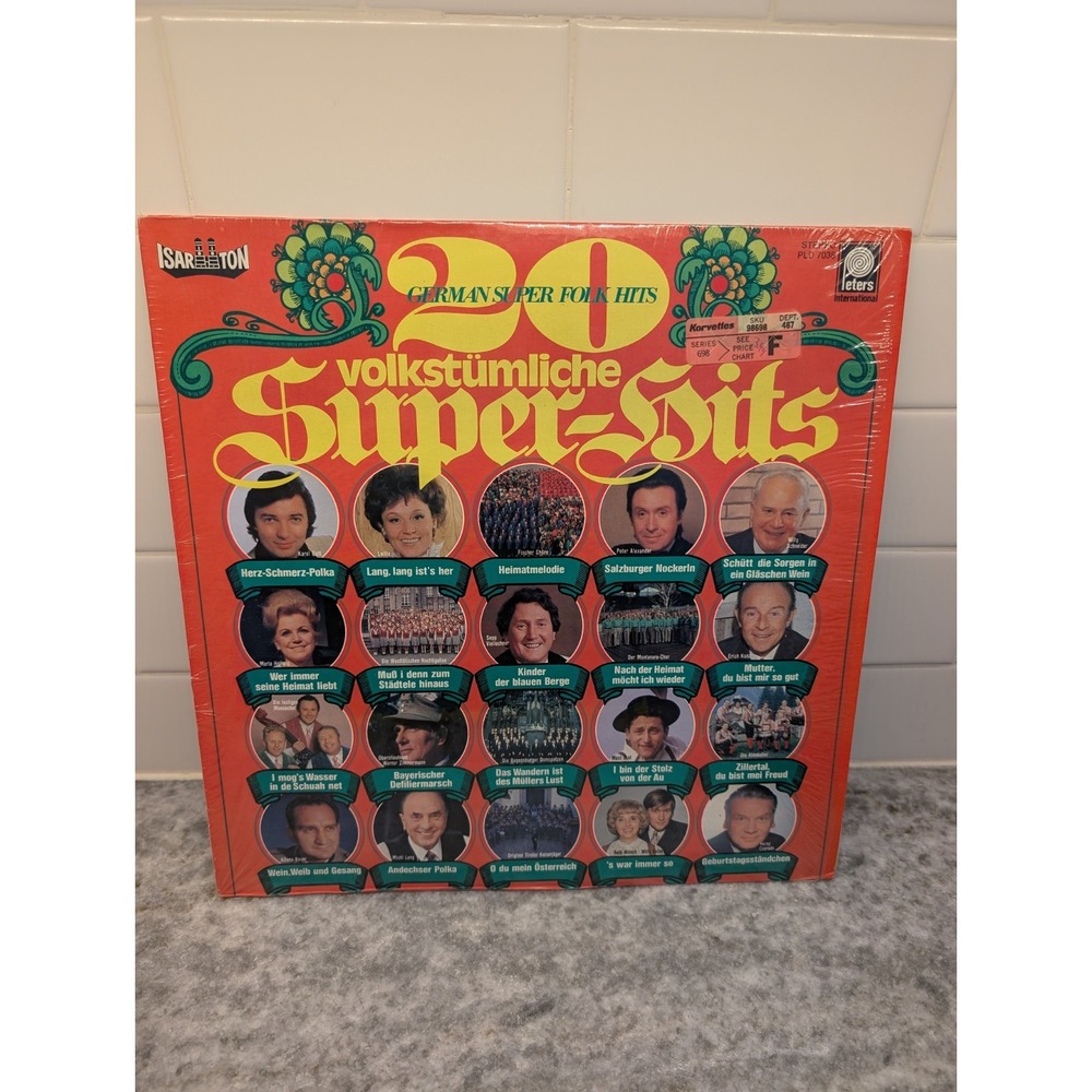 20 German Folk Hits Peters Record LP PLD-7038 Volkstümliche Super-Hits VG+/EX‎